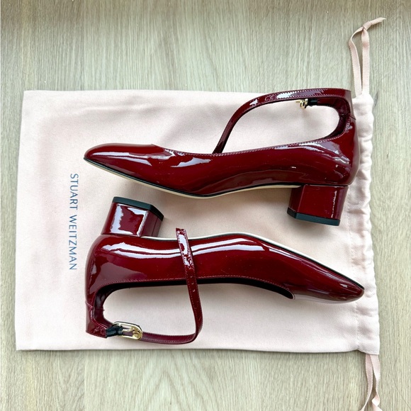 BNWT Stuart Weitzman Jane 35MM Patent Leather Pumps – Rosewood (US 7) - Picture 3 of 10
